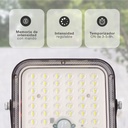 Proyector solar LED Pamol con sensor de movimiento y crepuscular 8W 6500K IP65 Negro