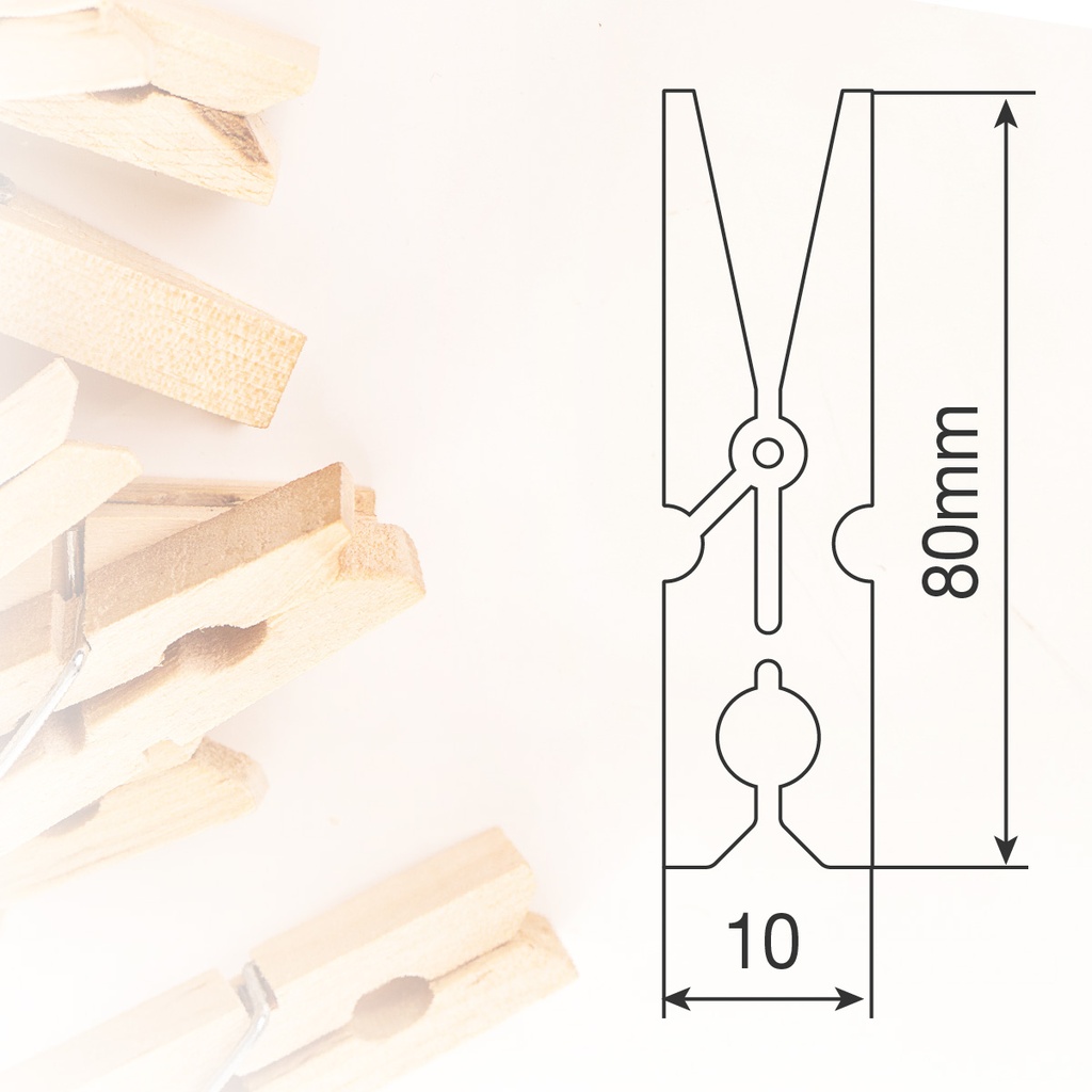 Pack 24 pinzas madera - para ropa