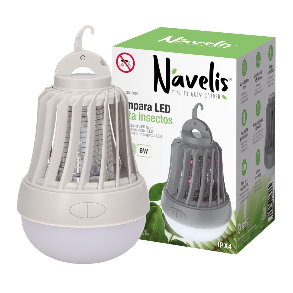 Lámpara LED mata insectos 6W 3xAAA
