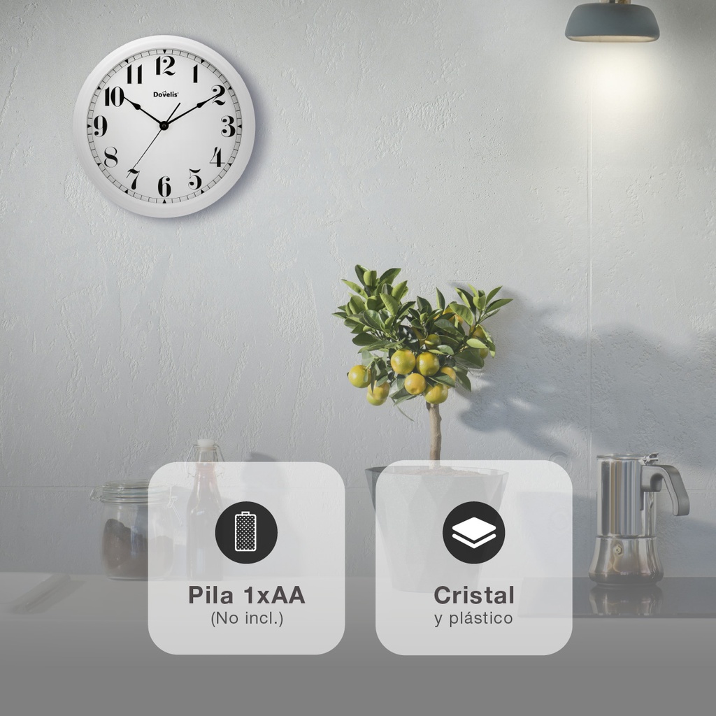 Reloj cocina Vintage Blanco