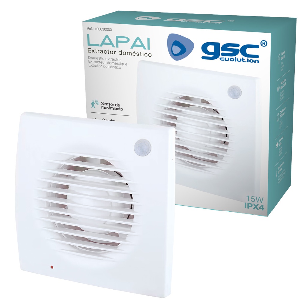 Extractor doméstico Lapai con sensor de movimiento Ø100mm