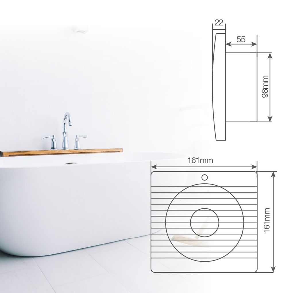Extractor doméstico Lapai con sensor de movimiento Ø100mm