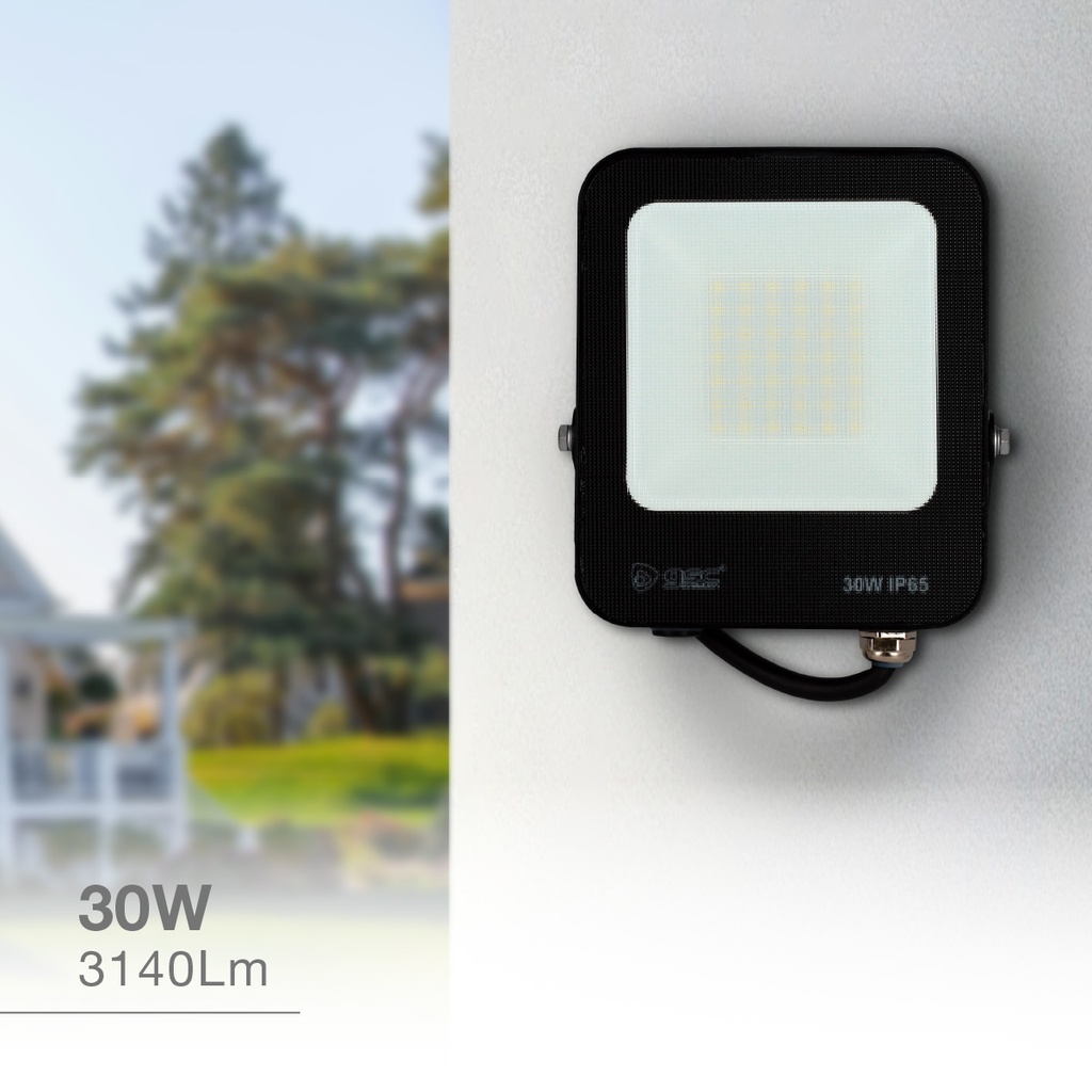 Proyector aluminio LED Santadi 30W 6500K IP65 Negro 