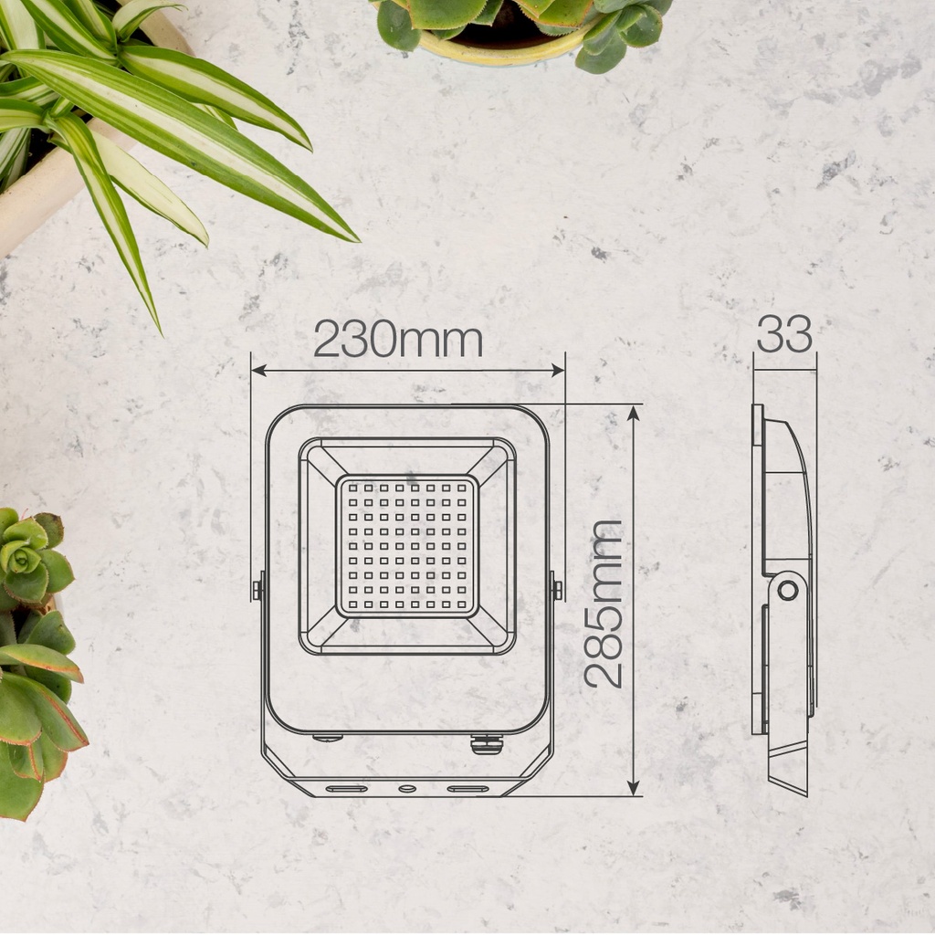 Proyector aluminio LED Santadi 150W 6500K IP65 Negro