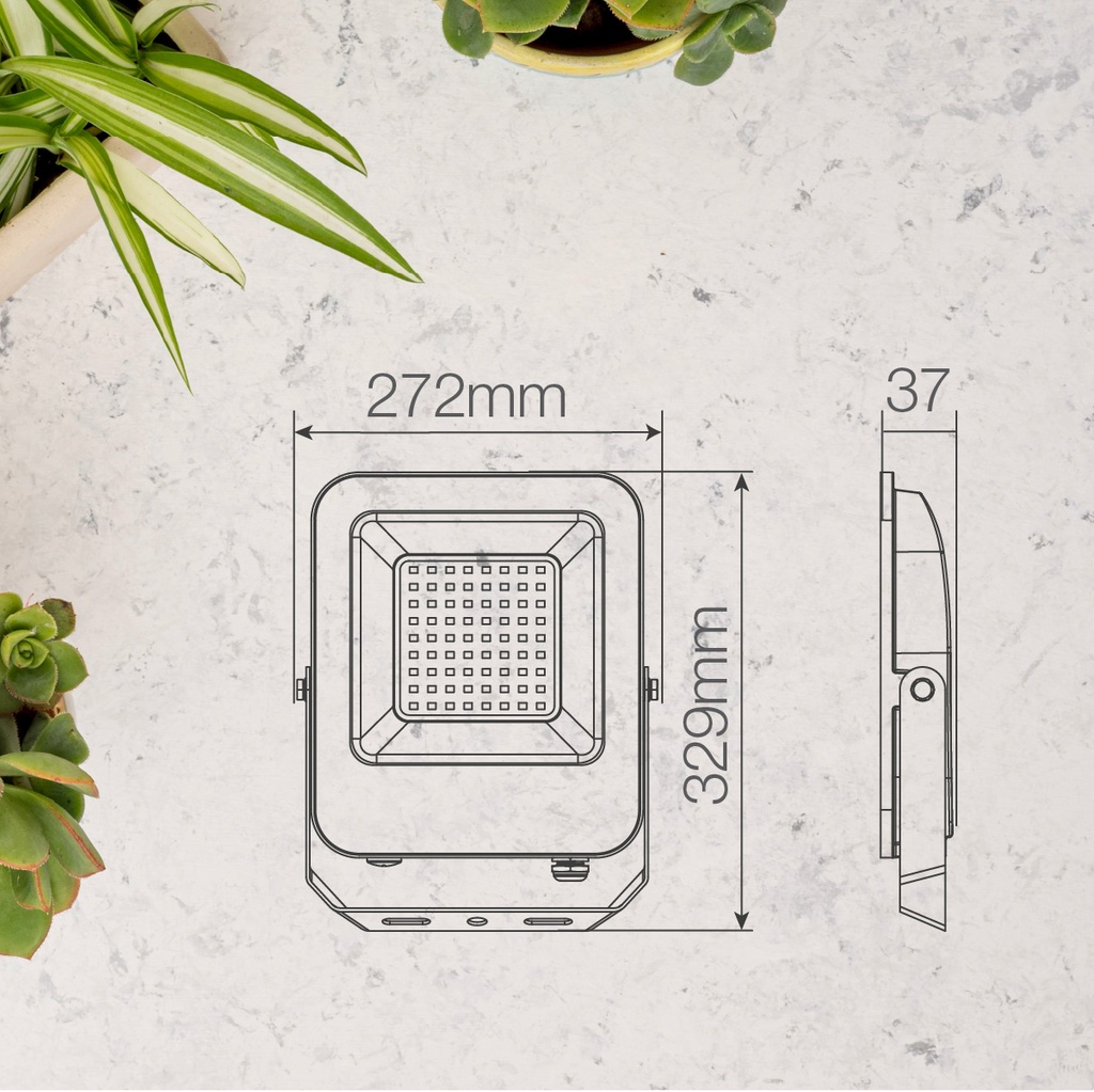 Proyector aluminio LED Santadi 200W 6500K IP65 Negro