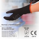 Guante poliéster y poliuretano Negro - Talla 6 