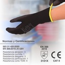 Guante poliéster y poliuretano Negro - Talla 7
