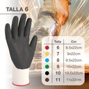 Guante poliéster y nitrilo Blanco/Gris - Talla 6