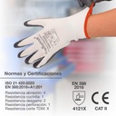 Guante poliéster y nitrilo Blanco/Gris - Talla 6