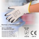 Guante poliéster y nitrilo Blanco/Gris - Talla 7