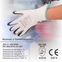 Guante poliéster y nitrilo Blanco/Gris - Talla 8