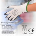 Guante poliéster y nitrilo Blanco/Gris - Talla 9