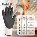 Guante poliéster y nitrilo Blanco/Gris - Talla 10