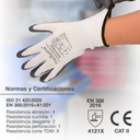 Guante poliéster y nitrilo Blanco/Gris - Talla 10