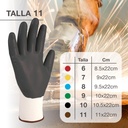 Guante poliéster y nitrilo Blanco/Gris - Talla 11