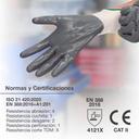 Guante poliéster y recubrimiento completo de nitrilo Blanco/Gris - Talla 9