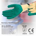 Guante poliéster y recubrimiento de latex Amarillo/Verde -Talla 10