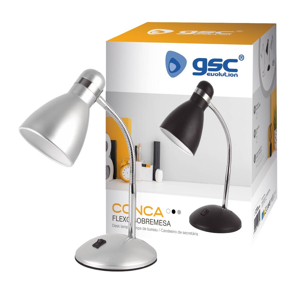 Flexo Conca E27 Gris