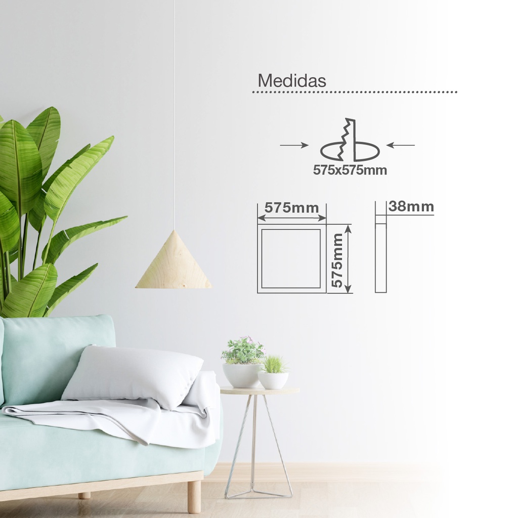 Panel empotrable LED Ubari 59,5x59,5cm 40W 4200K Sin marco