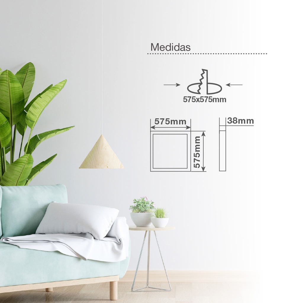 Panel empotrable LED Ubari 59,5x59,5cm 40W 6000K Sin marco 