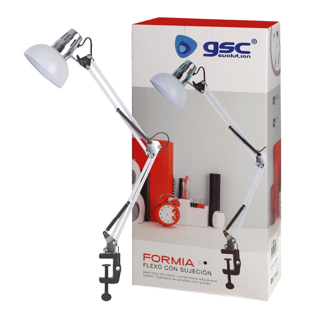 Flexo con sujecion Formia E27 Blanco