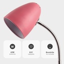 Flexo de escritorio con pinza Gaeta E27 Rosa