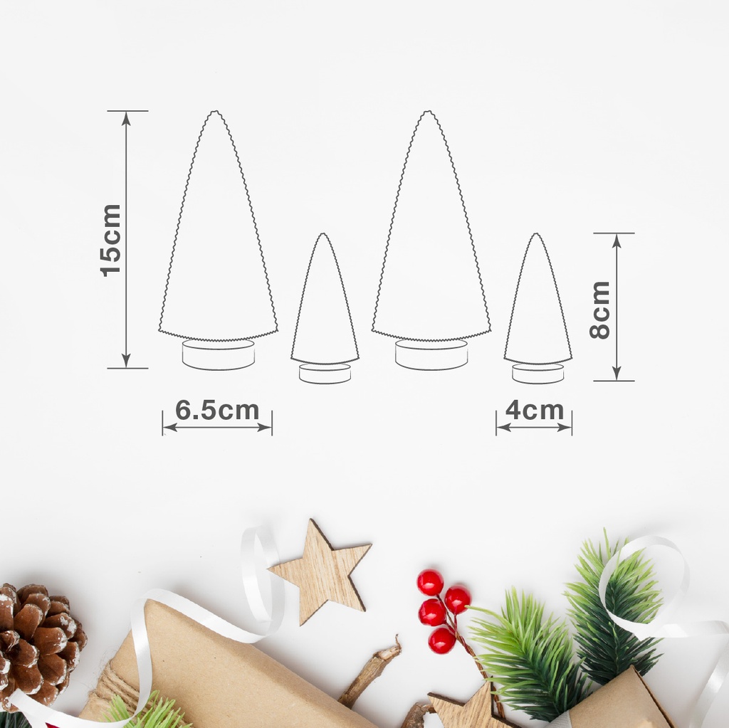 Set 4 árboles de navidad Develi