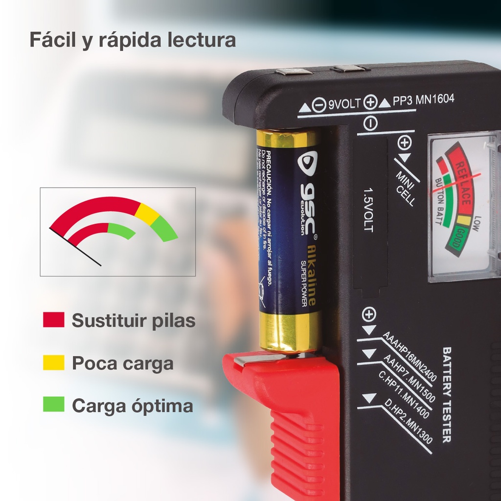 Comprobador de pilas - Blíster