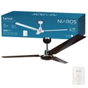 Ventilador techo Saltok con mando Ø142 3 aspas Negro