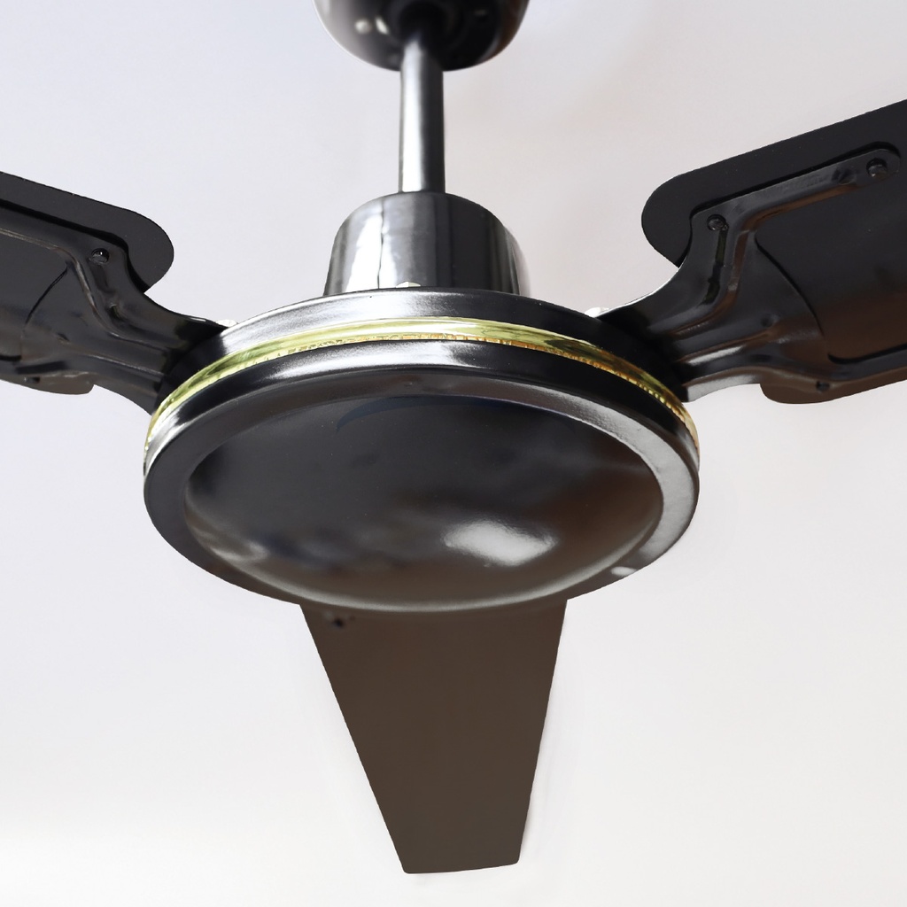 Ventilador techo Saltok con mando Ø142 3 aspas Negro