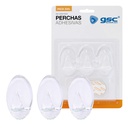 Pack 3 Perchas adhesivas Transparentes