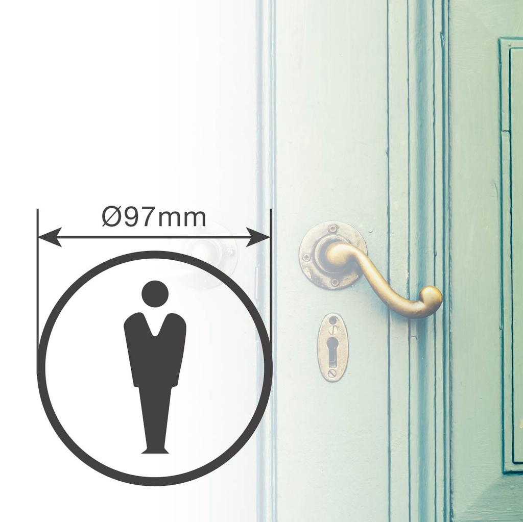 Símbolo baño adhesivo hombre Ø97mm