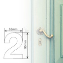 Número puerta 2 acero inoxidable con adhesivo