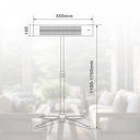 Estufa para exterior tubos de carbono Bayir Máx. 2000W 