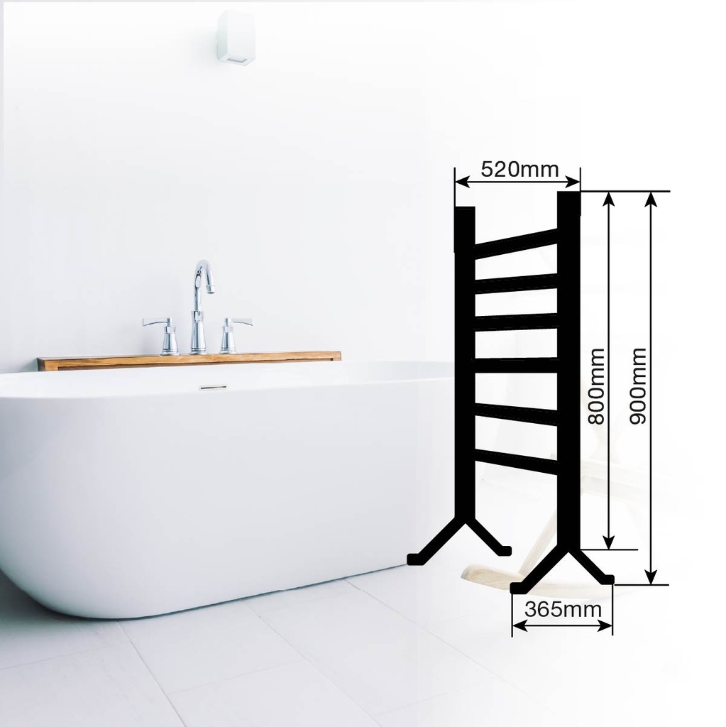 Toallero eléctrico 2 en 1 Hadim Máx. 100W Negro 