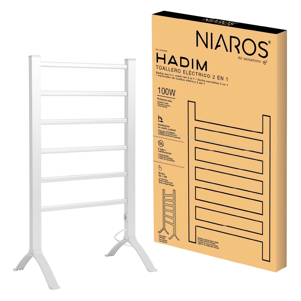 Toallero eléctrico 2 en 1 Hadim Máx. 100W Blanco 