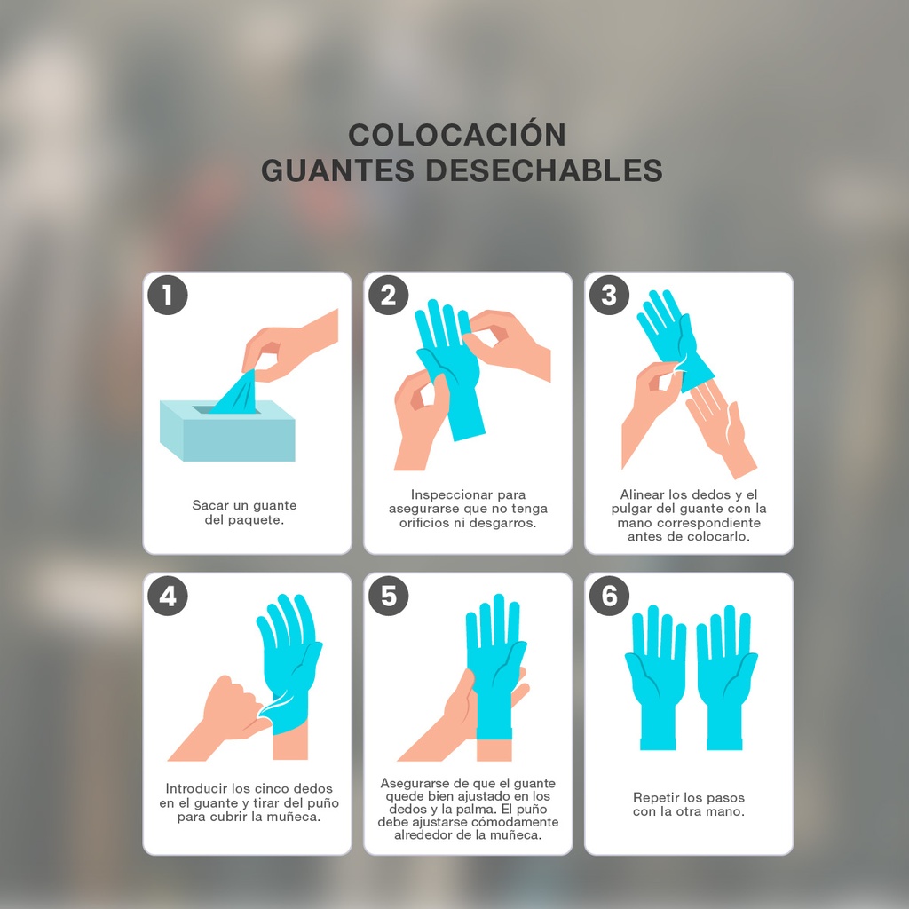 Caja 100 guantes desechables de nitrilo Azul - Talla S