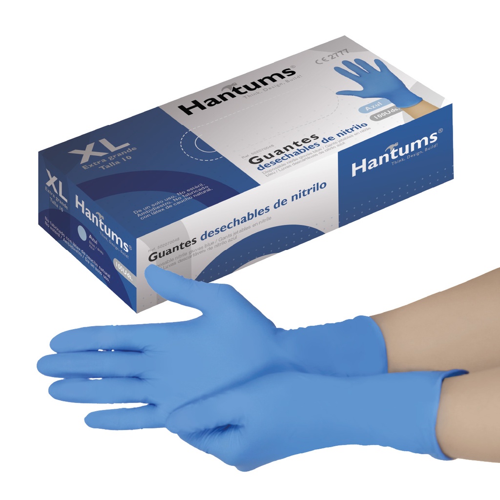 Caja 100 guantes desechables de nitrilo Azul - Talla XL