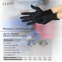 Caja 50 guantes desechables de nitrilo diamantado/grip Negro - Talla M