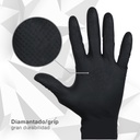 Caja 50 guantes desechables de nitrilo diamantado/grip Negro - Talla L