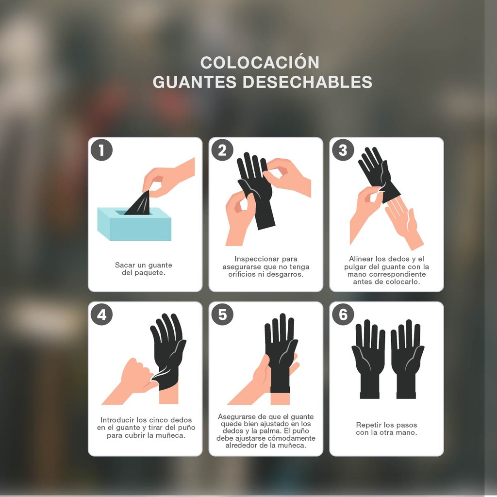 Caja 50 guantes desechables de nitrilo diamantado/grip Negro - Talla XL