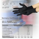 Caja 50 guantes desechables de nitrilo diamantado/grip Negro - Talla XL