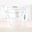 Cubo con asa y tapa 15L Negro