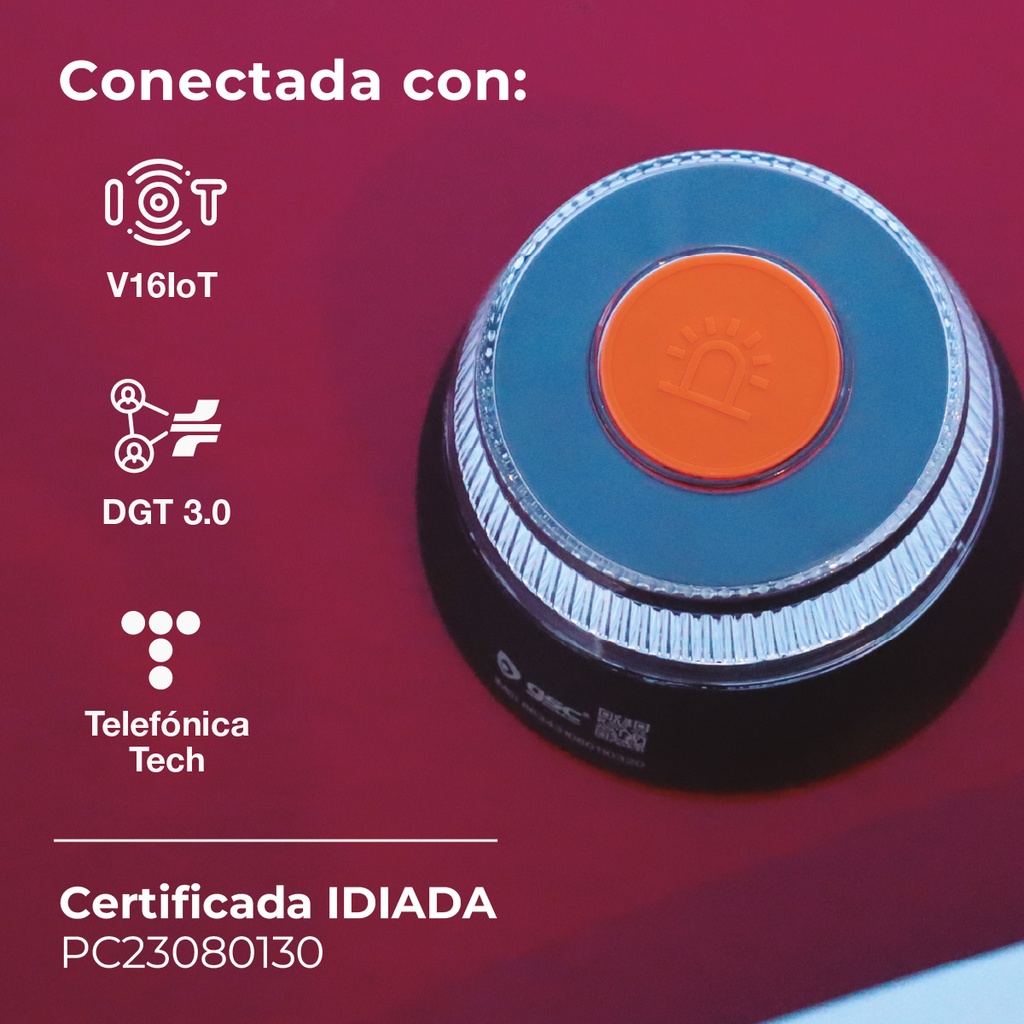 Kit 80 balizas señalización de emergencia V16 con geolocalización + expositor de pie