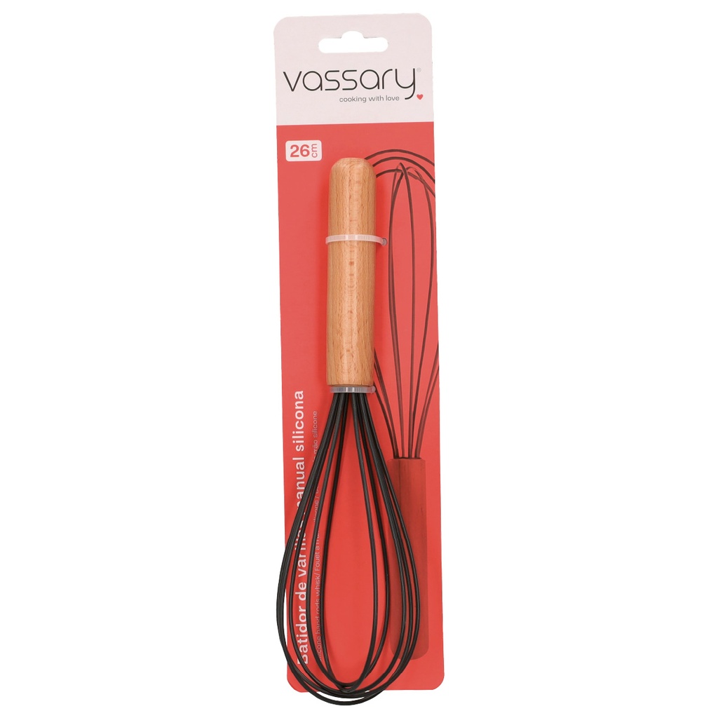Batidor de varillas manual silicona 26cm