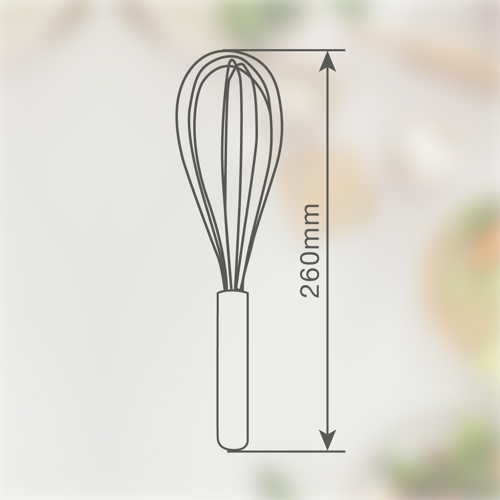 Batidor de varillas manual silicona 26cm
