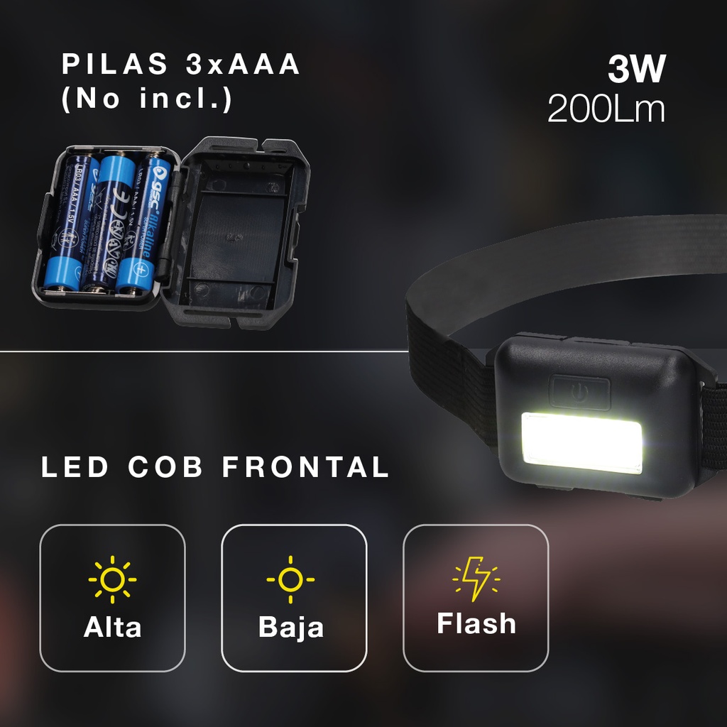 Linterna LED de cabeza 3W