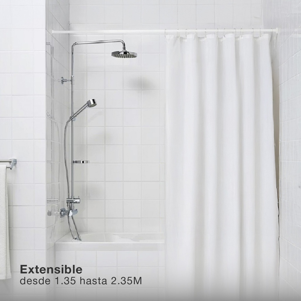 Barra extensible para cortina de ducha de 135 a 235cm