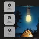 Bombilla LED camping recargable USB 120lm - 9u caja exp