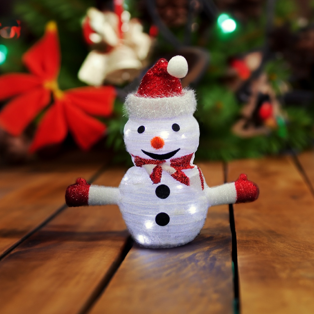 Muñeco de nieve plegable LED 300mm Luz fría